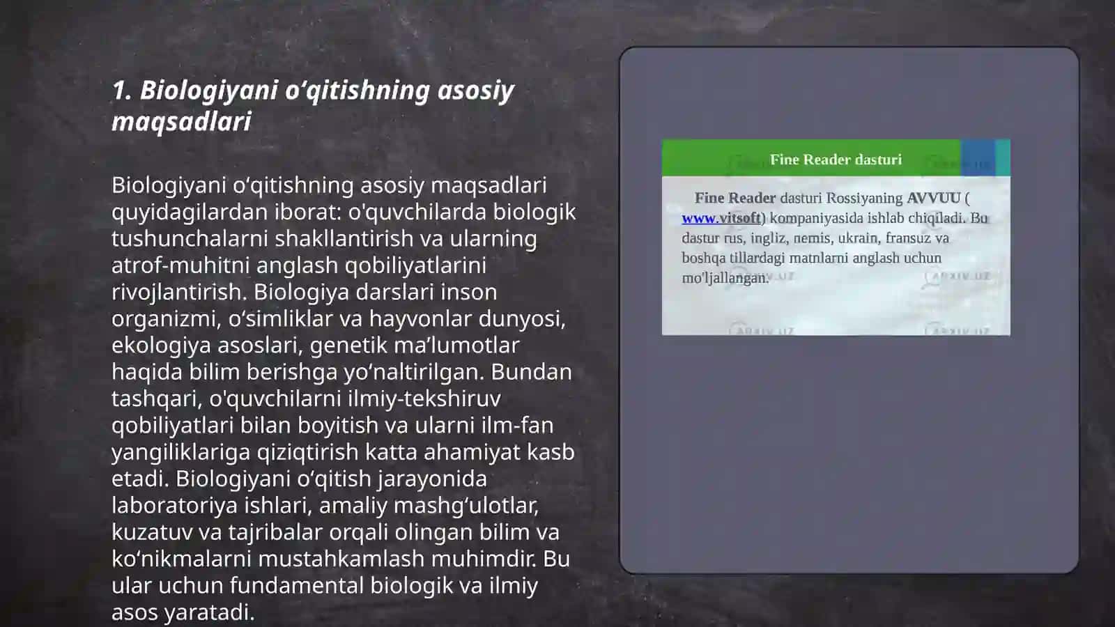 Biologiya oʻqitish texnologiyasi maqsadi va vazifalari 3