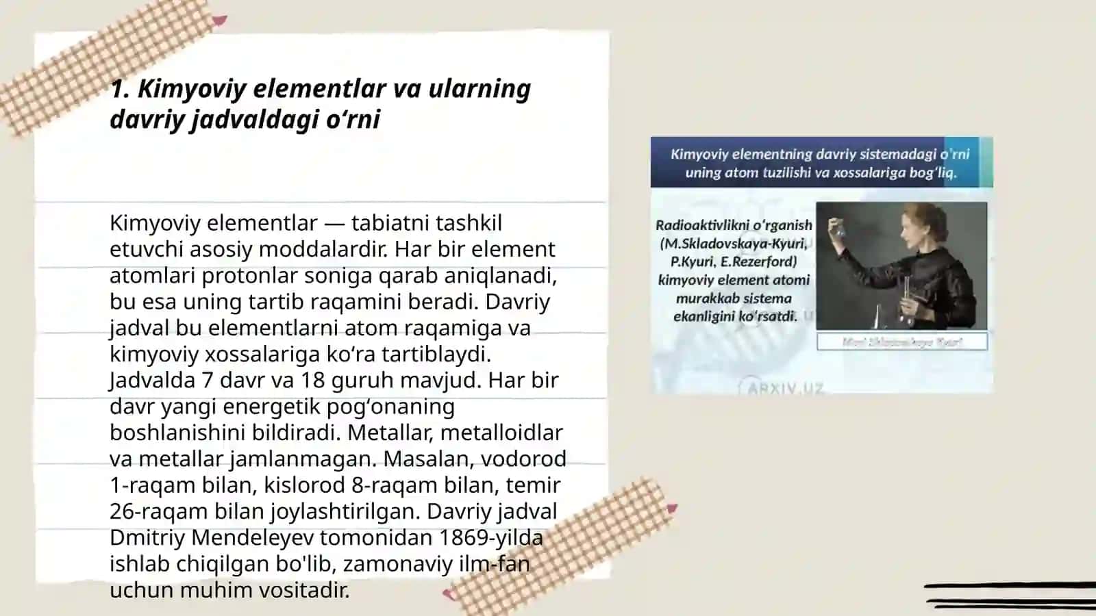D. I. Mendeleyev davriy qonuni va davriy sistemasi 3