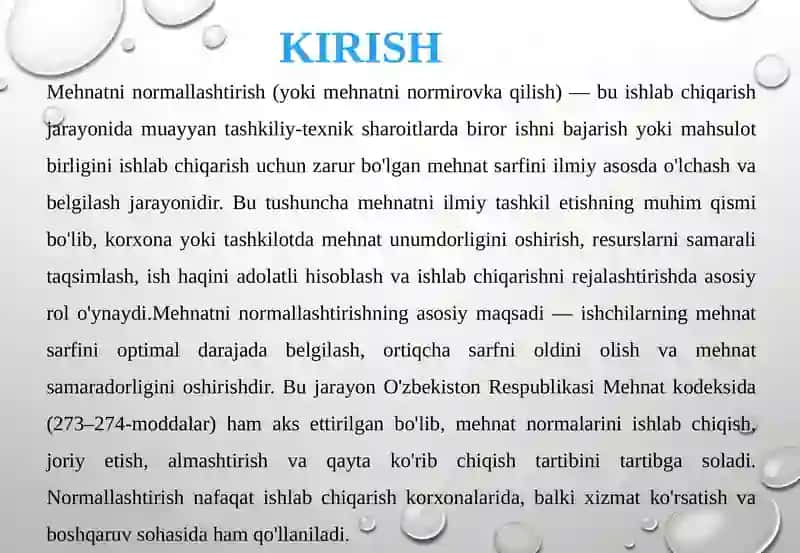 Mehnatni normallashtirish 3