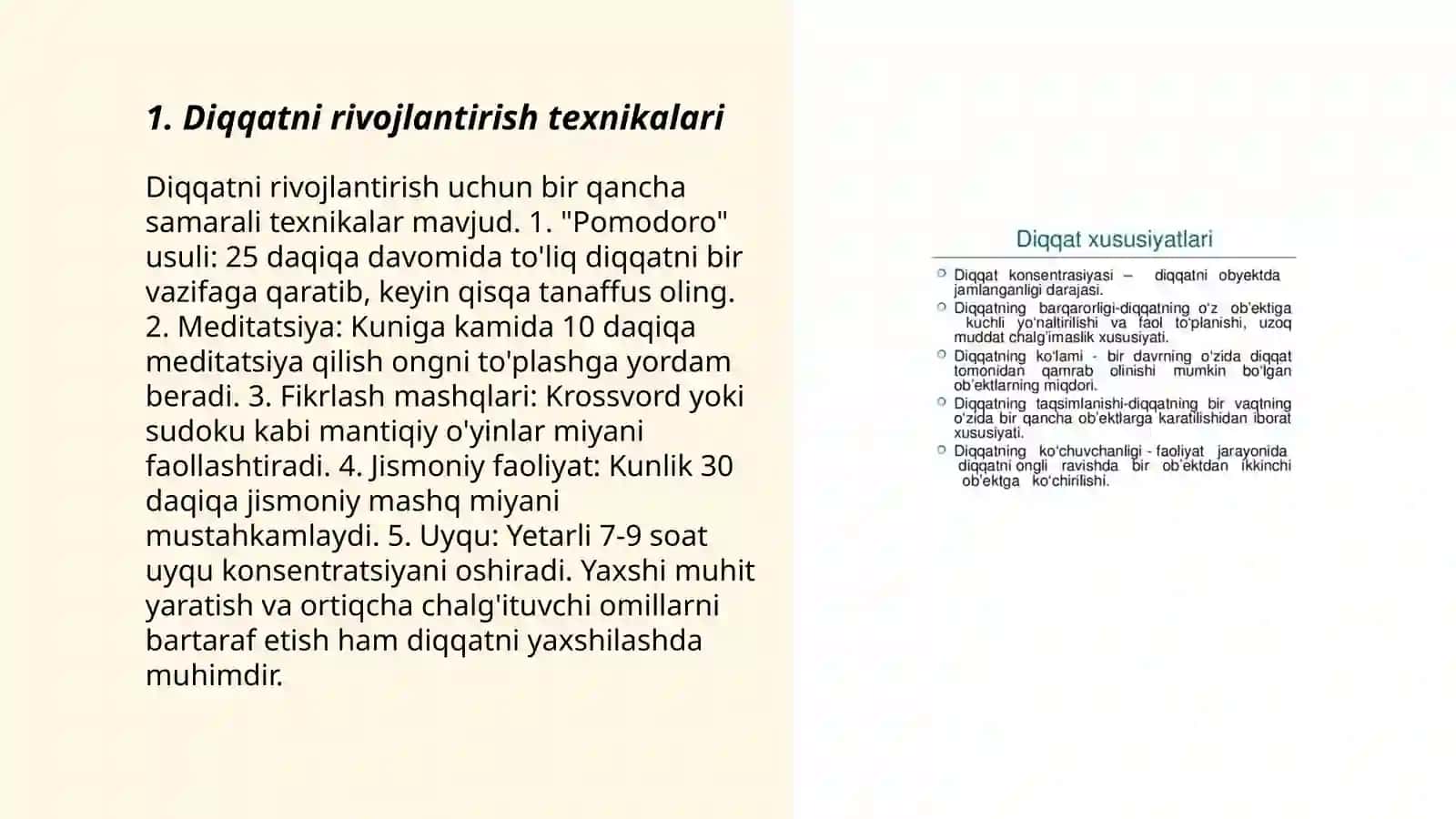 Diqqatni rivojlantirish texnikalari 3