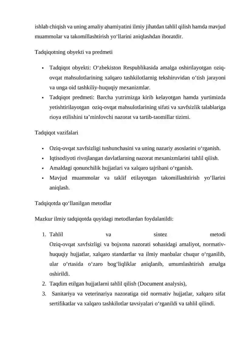 Oziq-ovqat xavfsizligini ta'minlashda, xalqaro tashkilotlarni tutgan o’rni 3