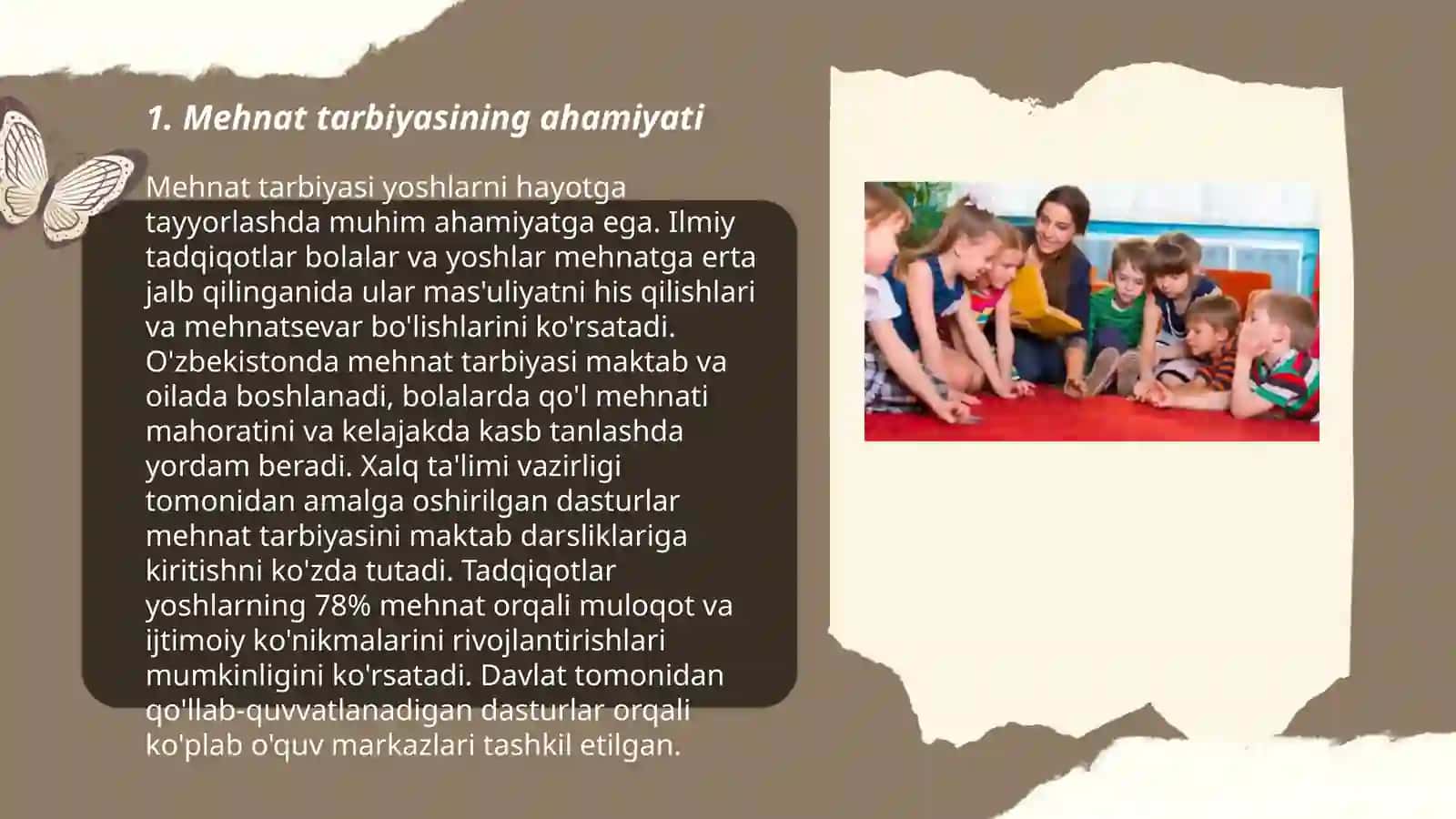 Yosh avlod tarbiyasida mehnat tarbiyasining vazifalari. Maktabgacha yoshdagi bolalarni kattalar mehnati bilan tanishtirish 3