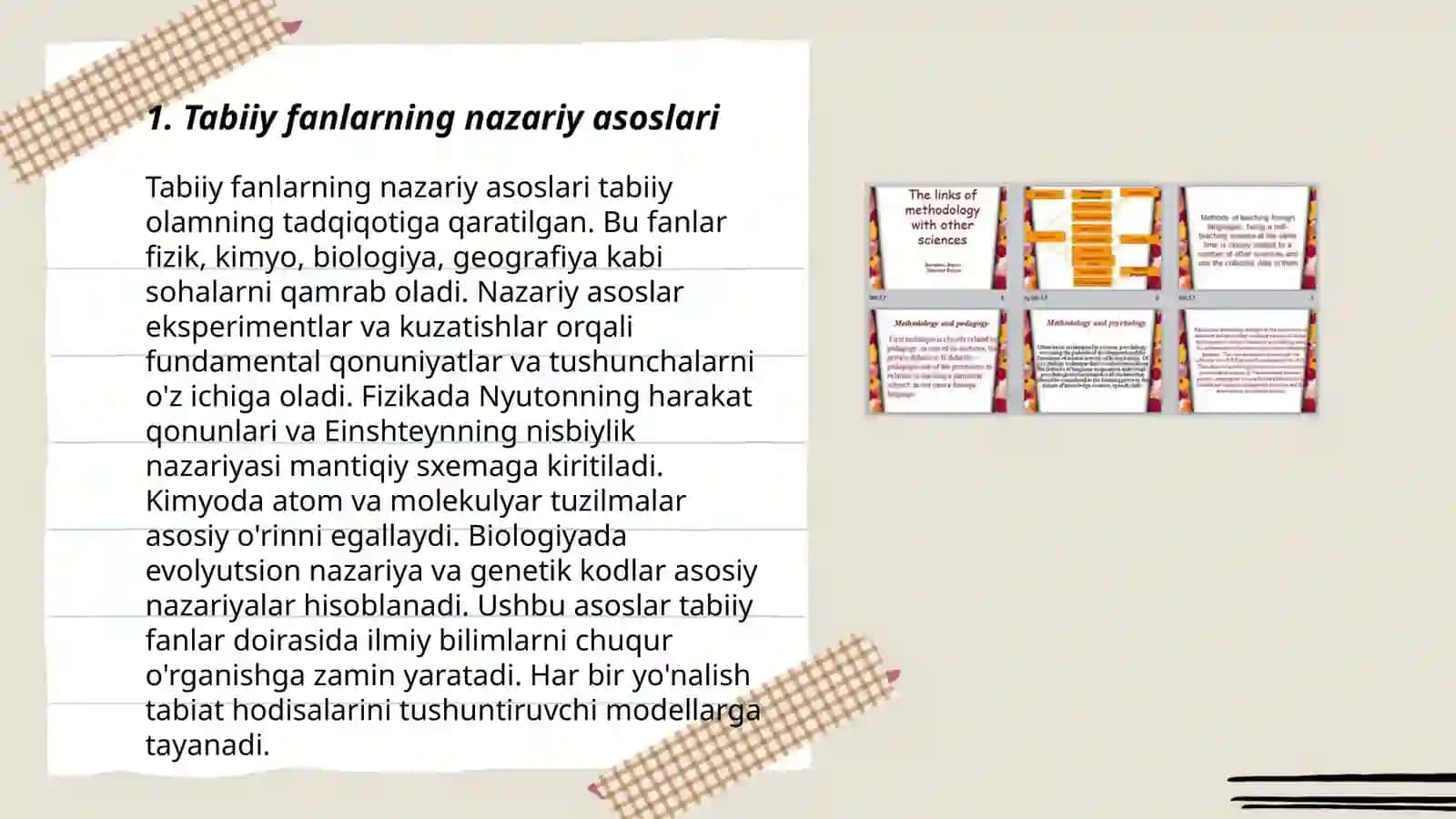 Tabiiy fanlar nazariyasi va metodikasi fanini òqitish mexanizimi 3