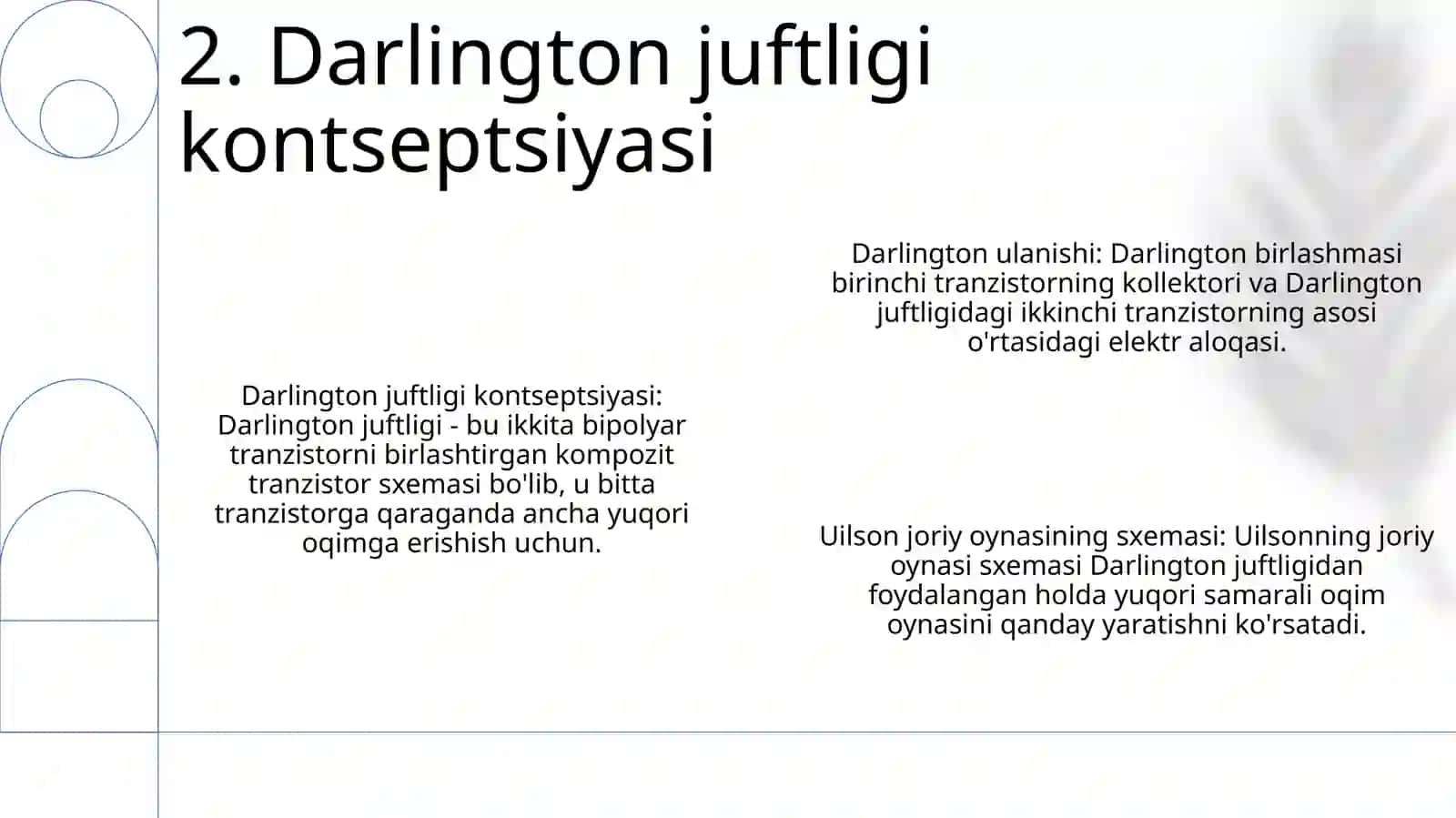 Darlington Juftligi. Uilson Tok Ko‘Zgulari Sxemasi 3