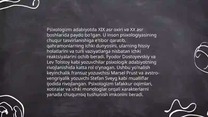 Psixologizmning adabiyotdagi o'rni 3