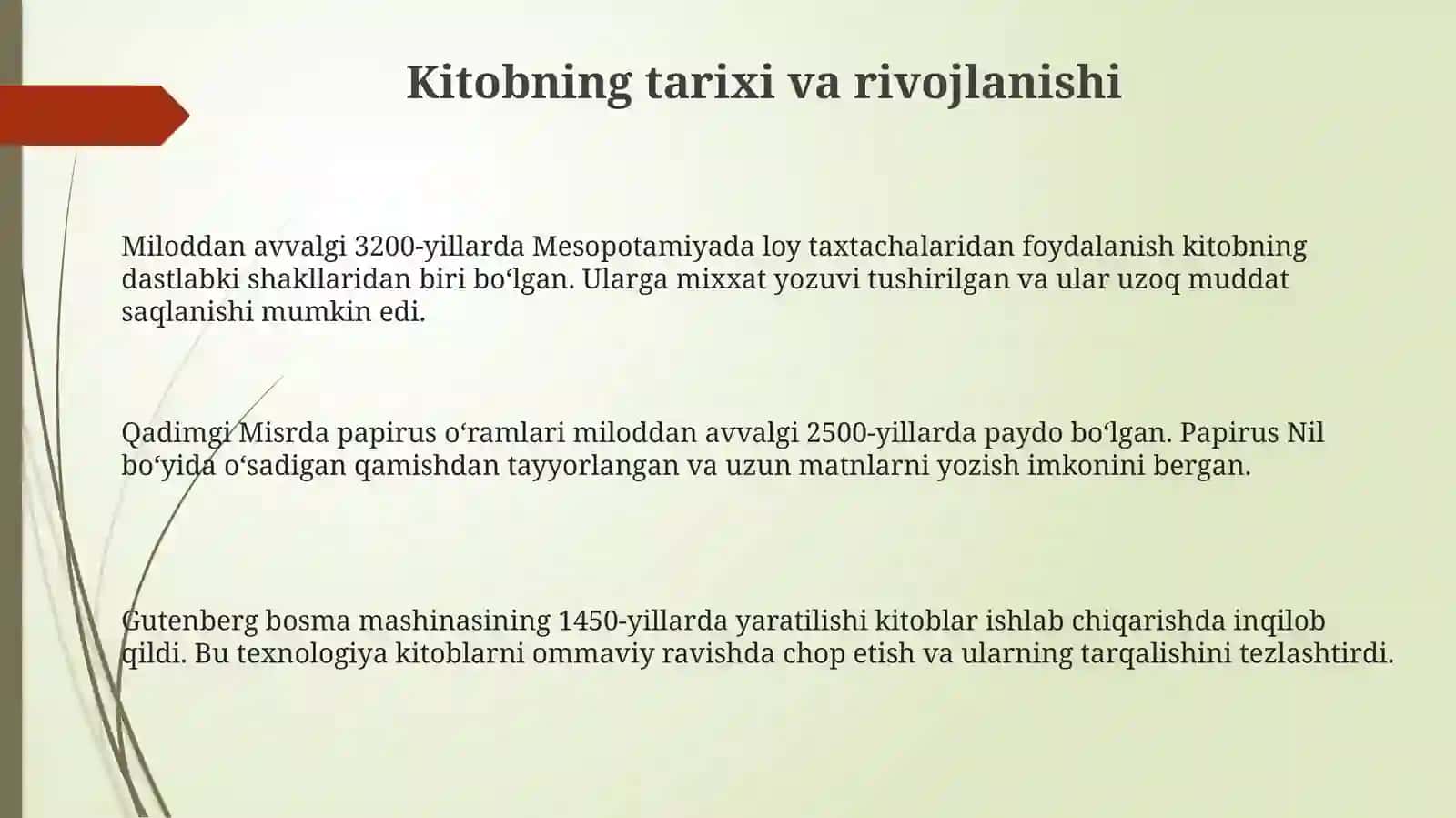 Kitobning tarixi, turlari va tuzilishi 3