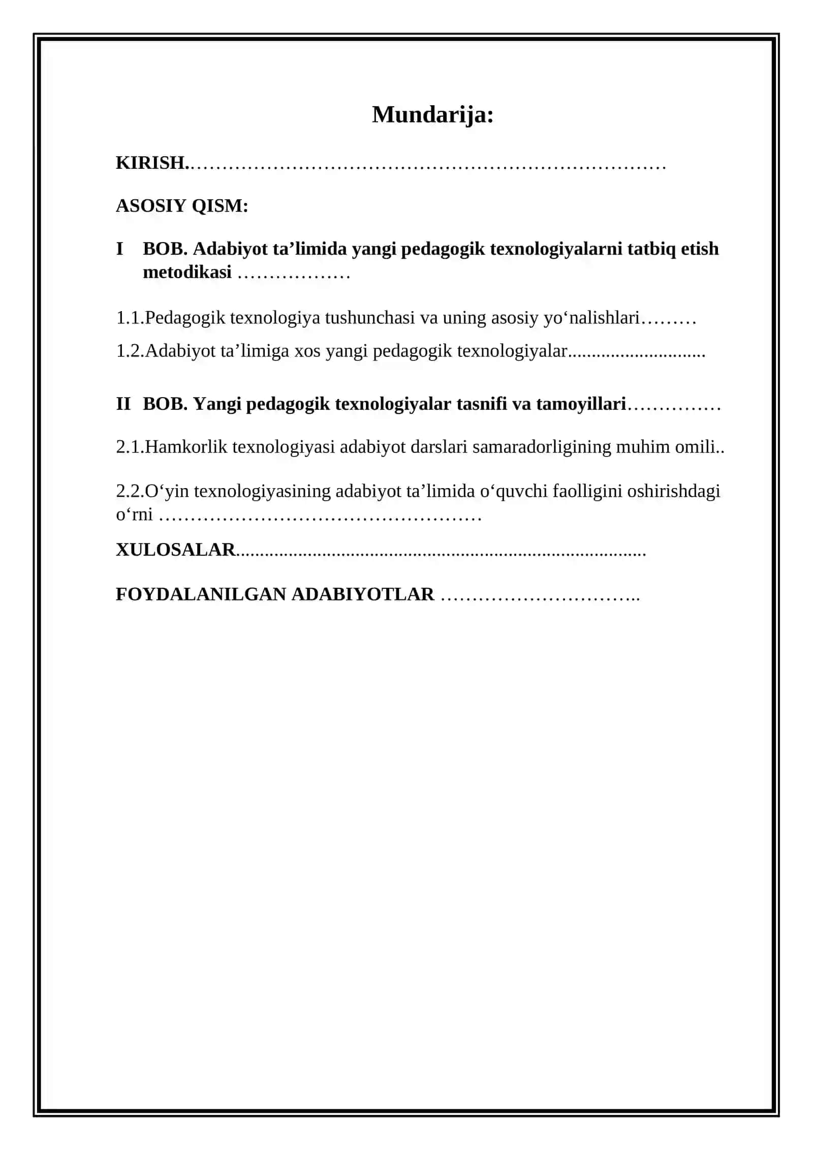 ADABIYOT FANINI O’QITISHDA AXBOROT TEXNOLOGIYALARIDAN FOYDALANISH PEDAGOGIK MAHORATNI OSHIRISH OMILI 3