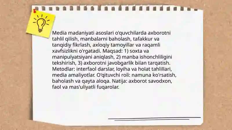 O'quvchilarda media madaniyatini shakllantirish 3