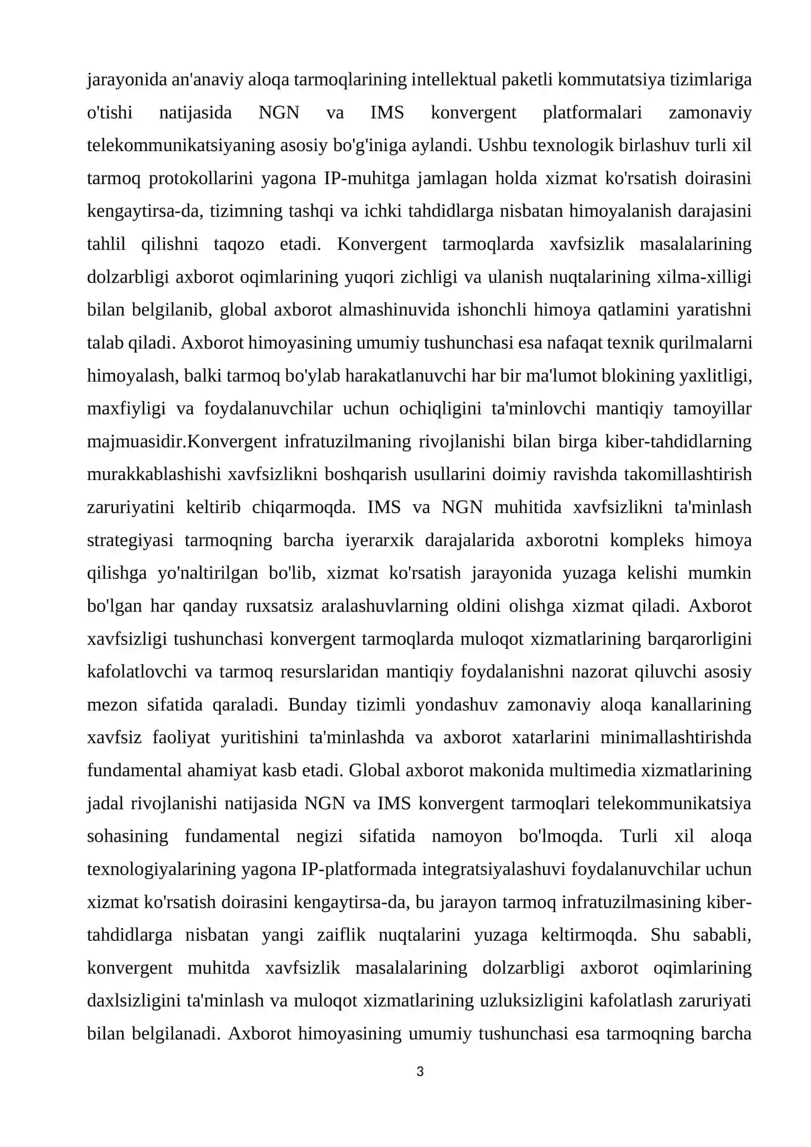 NGN va IMS konvergent tarmoqlarida xavfsizlikni boshqarish tamoyillari 3