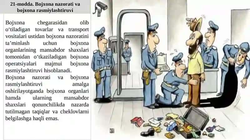 BOJXONA NAZORATINI AMALGA OSHIRISH TARTIBLARI VA SHARTLARI 3