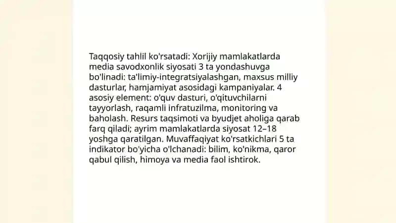 Xorijiy mamlakatlarda media savodxonlik va axborot madaniyatining qiyosiy tahlili 3