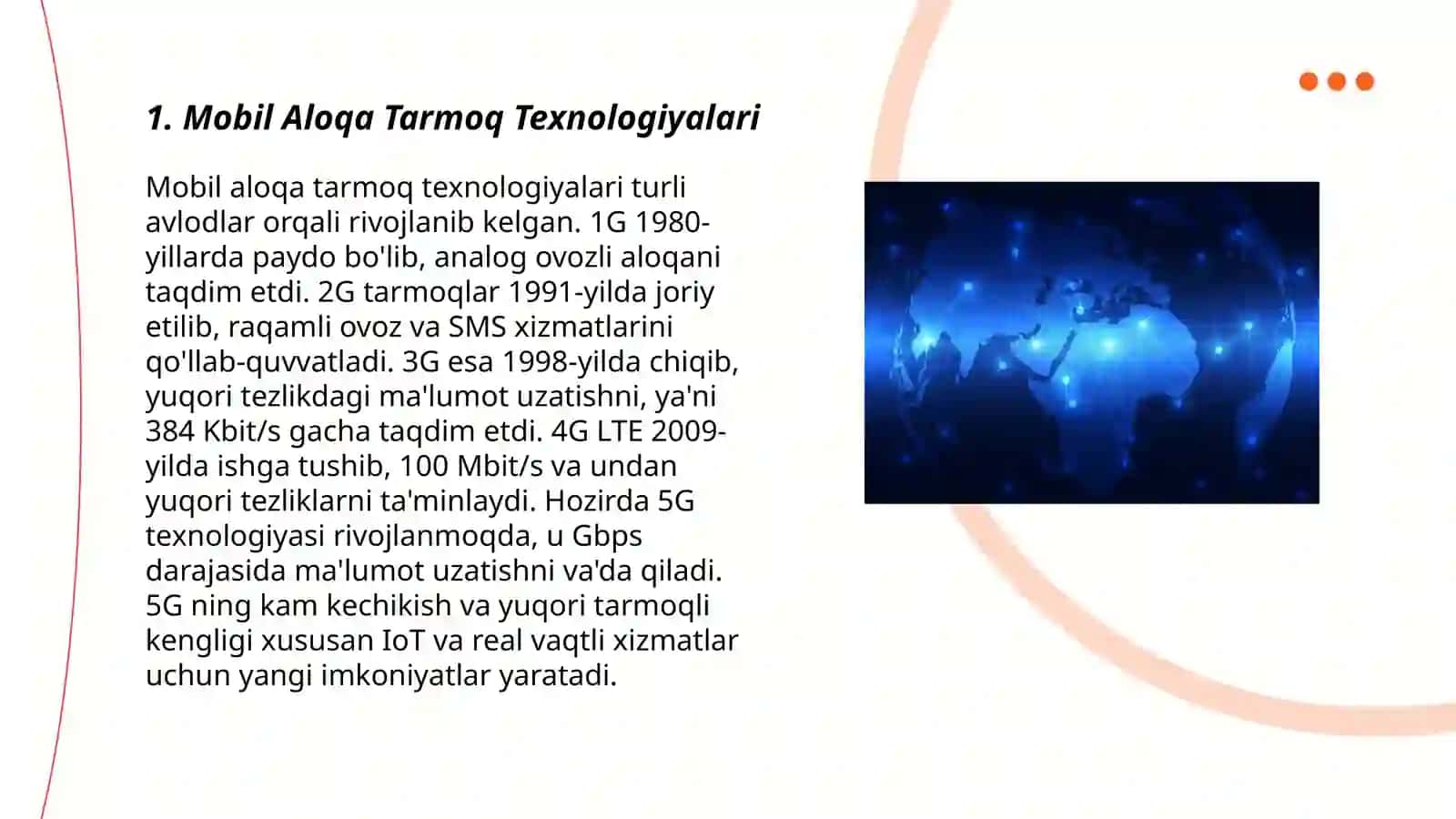 Mobil Aloqa Tarmoq Texnologiyalari 3