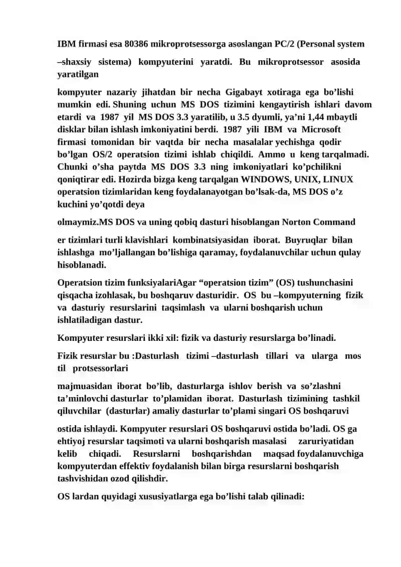 Shaxsiy kompyuterlar operatsion tizimlari 3
