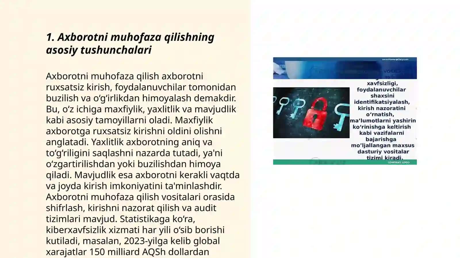 Axborotni muhofaza qilishning asosiy tushunchalari 3