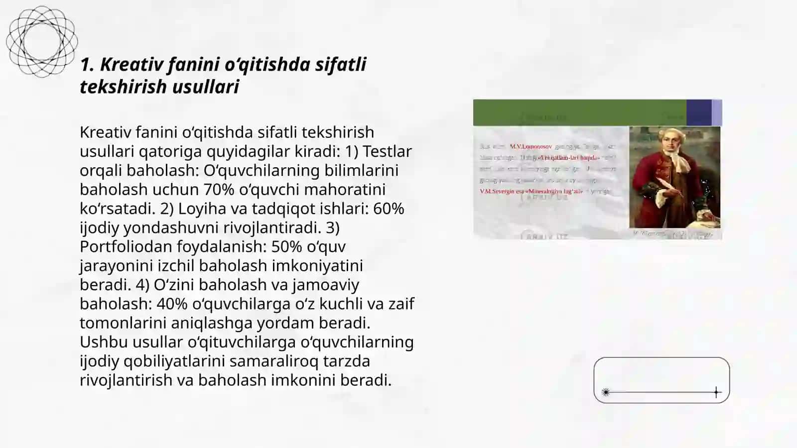 Kreativ fanini oqitishda talim olganlikda vazifa tekshirish 3
