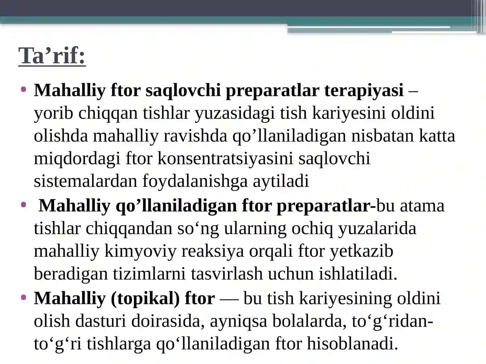 Ftor saqlovchi preparatlarni mahalliy qo'llash usullari. 3