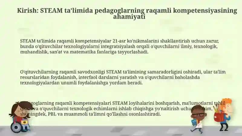 STEAM talim texnalogiyasini qoʻllashda tarbiyachilarning Digital kompitensiyalari 3