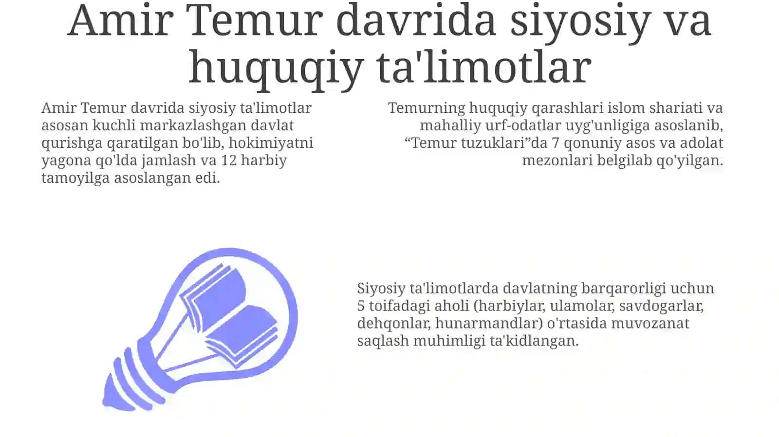 Amir Temur va Temuriylar davridagi siyosiy huquqiy ta'limotlar 3