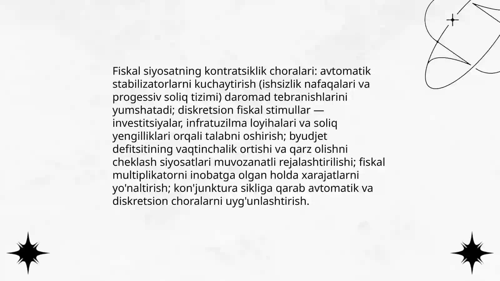 Inqirozga qarshi siyosat va makroiqtisodiy muvozanatini ta'minlash 3