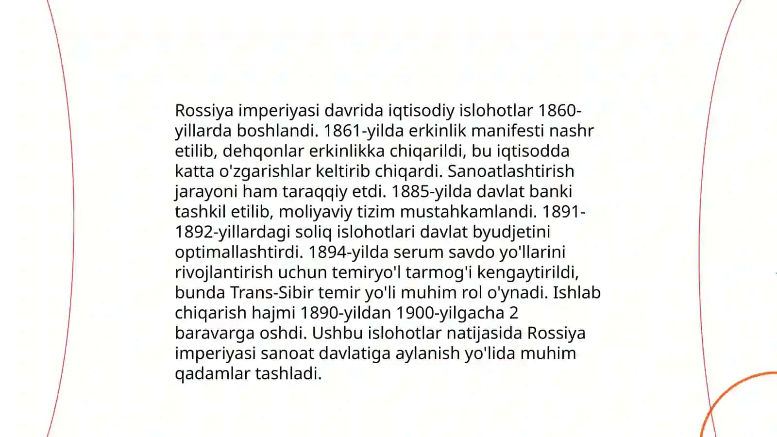 Rossiya imperiyasi va Sovet hukmronligi davrida oʻlkadagi ijtimoiy iqtisodiy, siyosiy va maʼnaviy jarayonlar 3