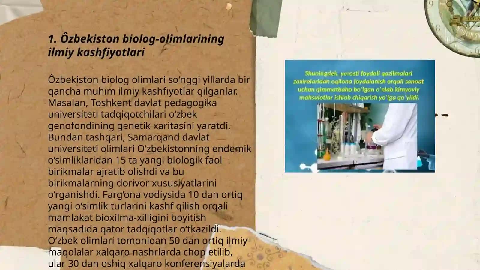 Ôzbekistonning biologik olimlari dunyo miqyosida 3