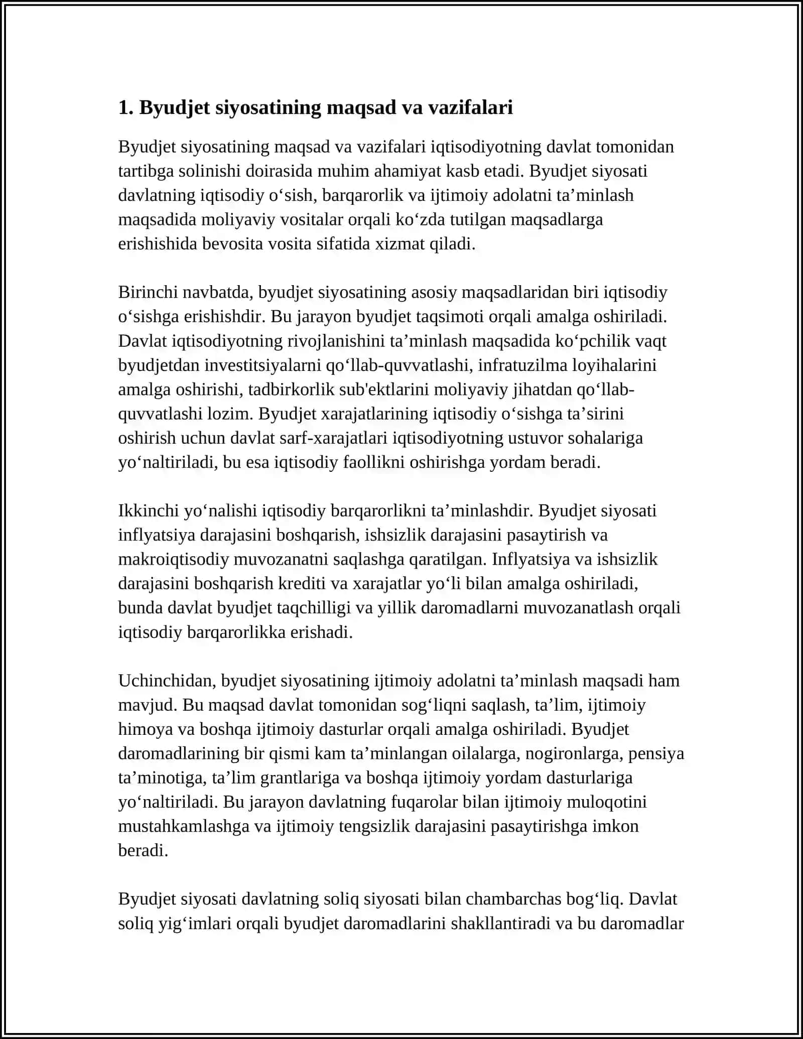 IQTISODIYOTNI DAVLAT TOMONIDAN TARTIBGA SOLISHNING BYUDJET-SOLIQ SIYOSATI VOSITALARI 3