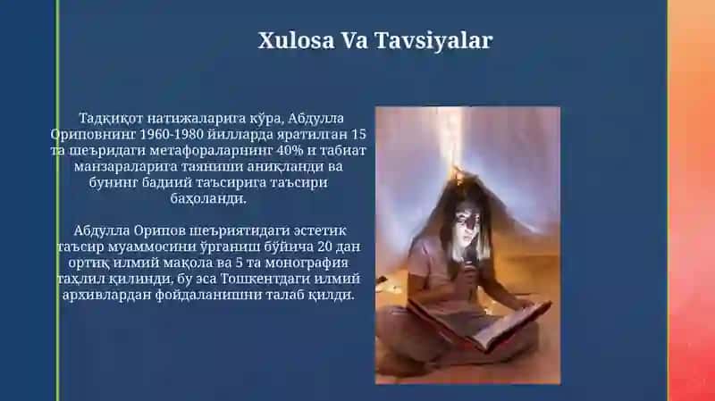 Abdulla Oripov sheʼriyatida estetiktaʼsirmasalasi 3