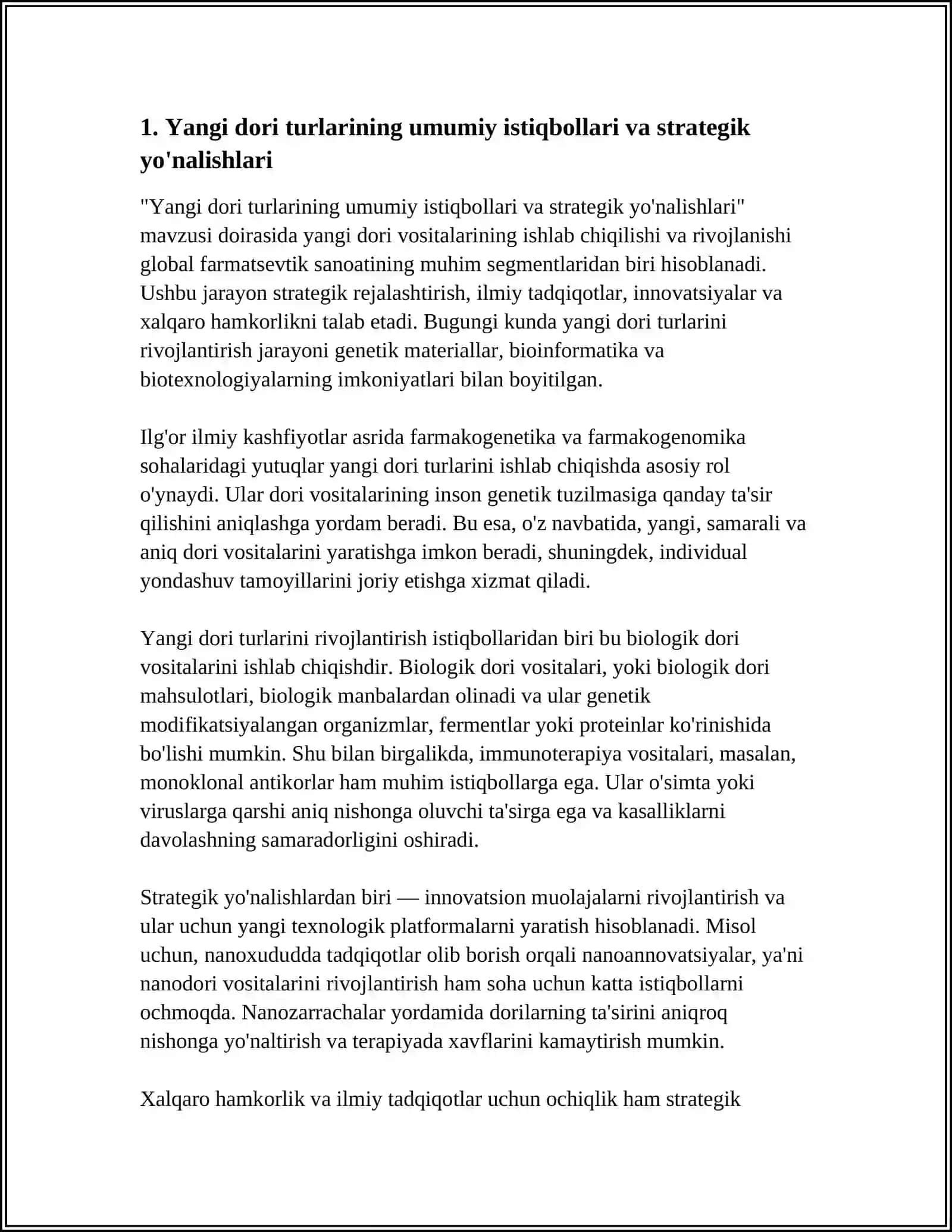 YANGI DORI TURLARINI RIVOJLANISH ISTIQBOLLARI 3