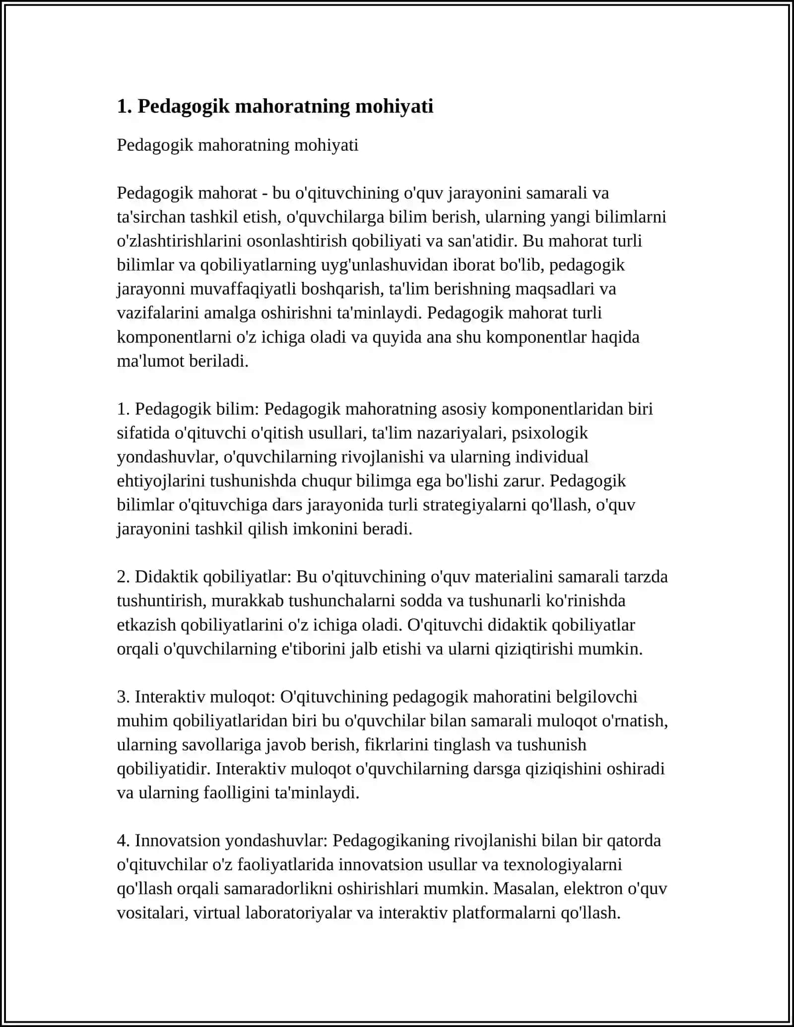 PEDAGOGIK MAHORAT VA UNING TARKIBIY QISMLARI 3