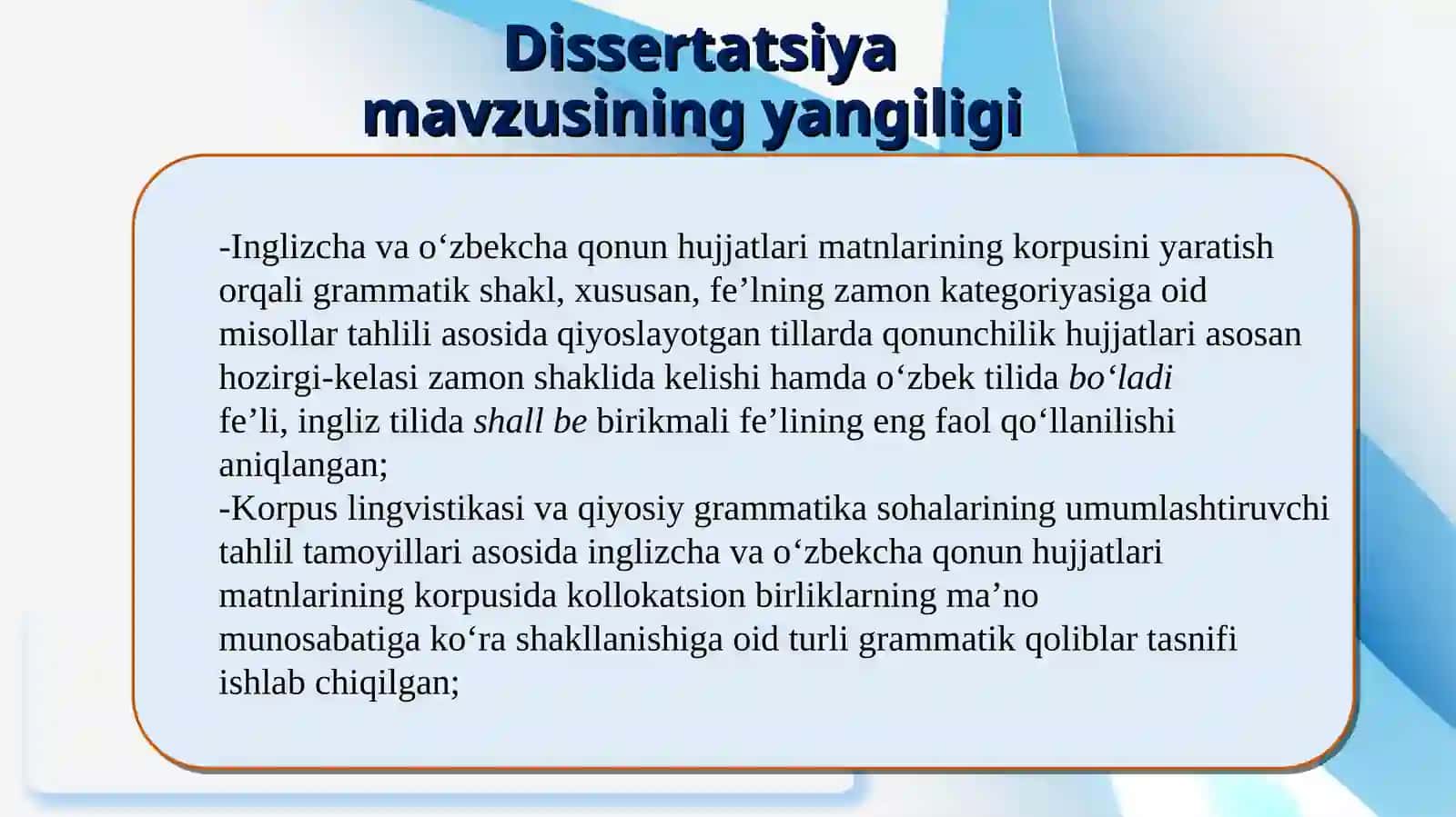 KORPUS LINGVISTIKASI VA KORPUS TAHLIL METODLARINING GRAMMATIK SHAKLLAR TADQIQIDAGI O’RNI 3