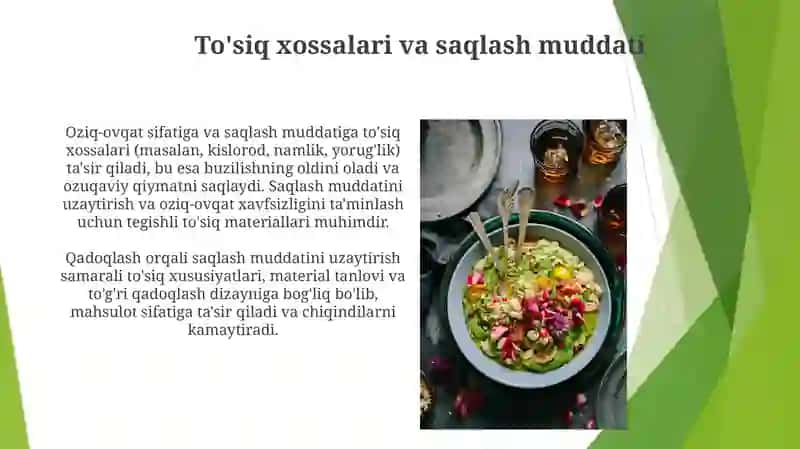Oziq-ovqat mahsulotlarini qadoqlashda gigiyenik talablar 3