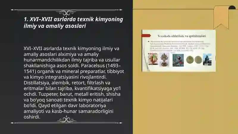 Texnik kimyoning XVI va XVII asrlardagi boshlangʻich qadamlari 3