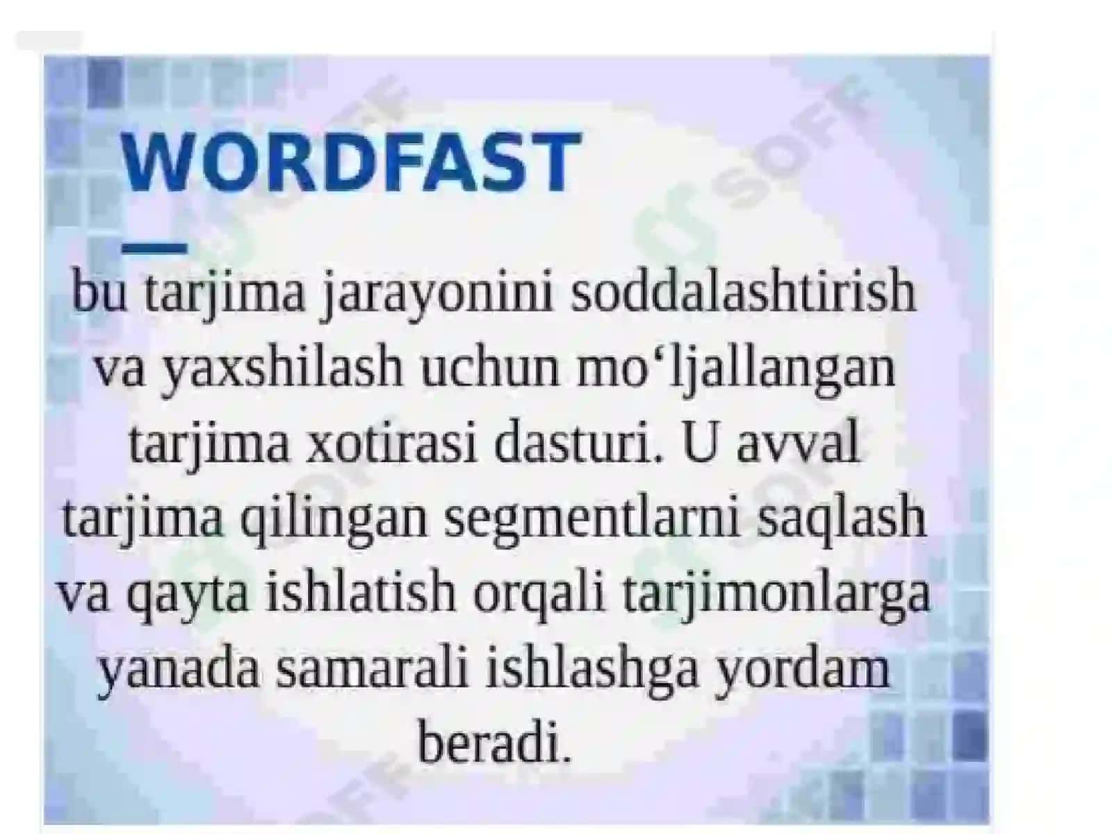Wordfast ilovasi yordamida matnlarning iboralar bazasini shakllantirish 3