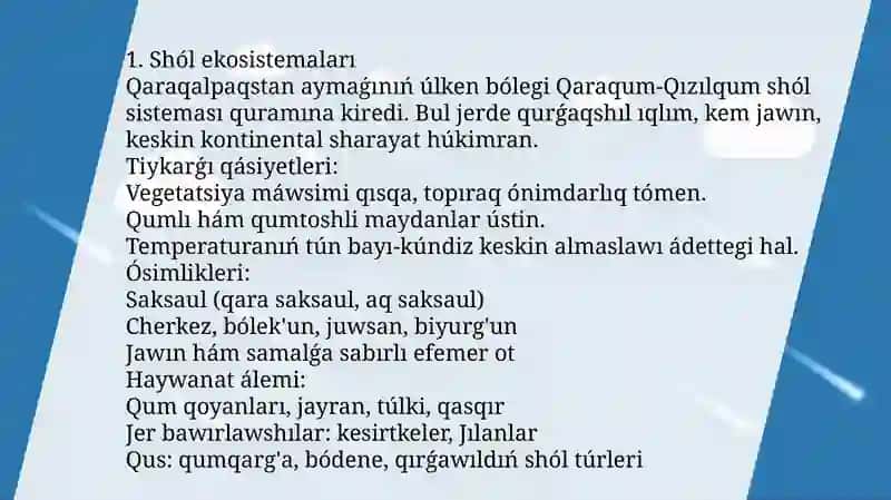Qaraqalpaqstandiń tábiyiy ekosistemaları 3