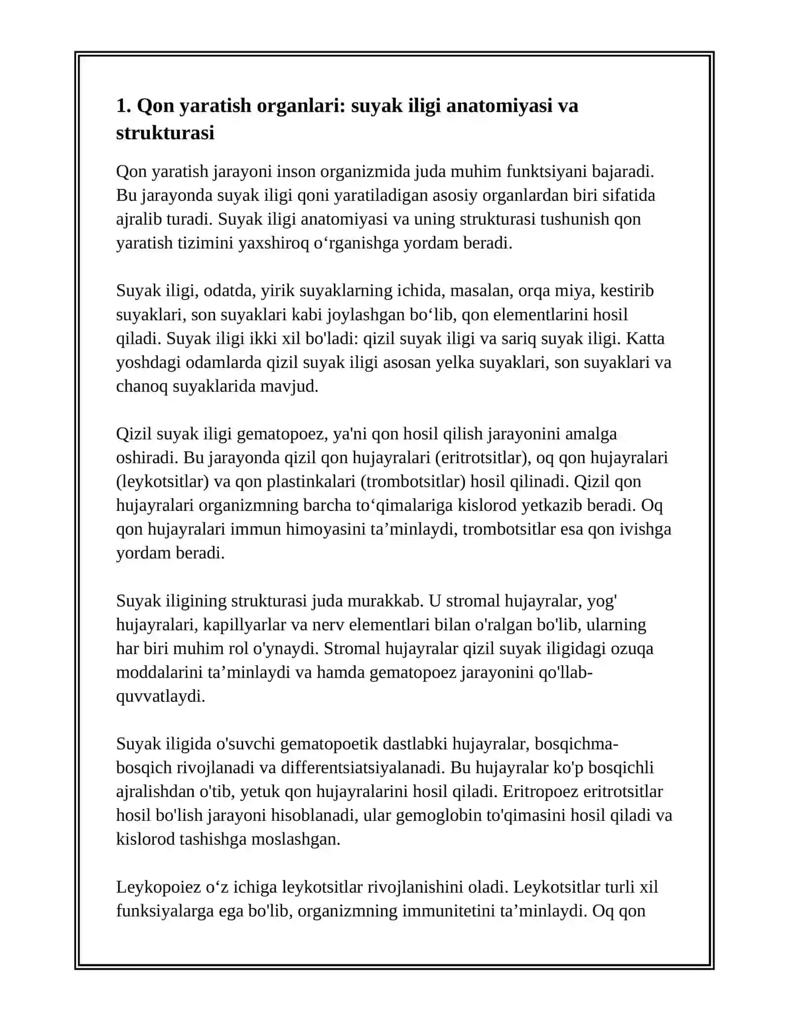 QON YARATISH AZOLARI ANATOMIK FIZIOLOGIYASI. SINDROMLARI. ANIMIK SINDROM. SUBYEKTIV OBYEKTIV BELGILARI 3