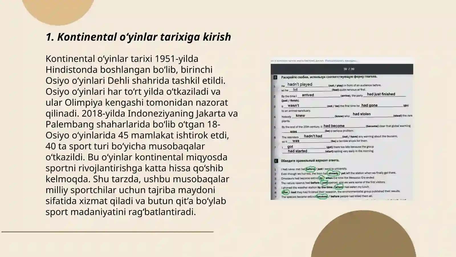 Kontinental va regional ôyinlar.tarixi dasturi tashkil qilish tartibi 3