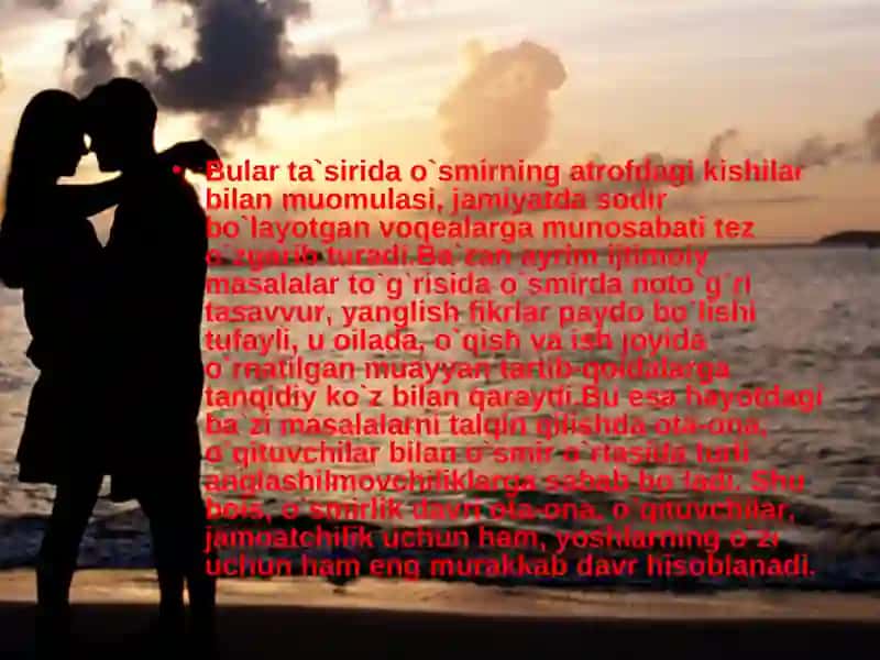 O`smirlik davri xususiyatlari 3