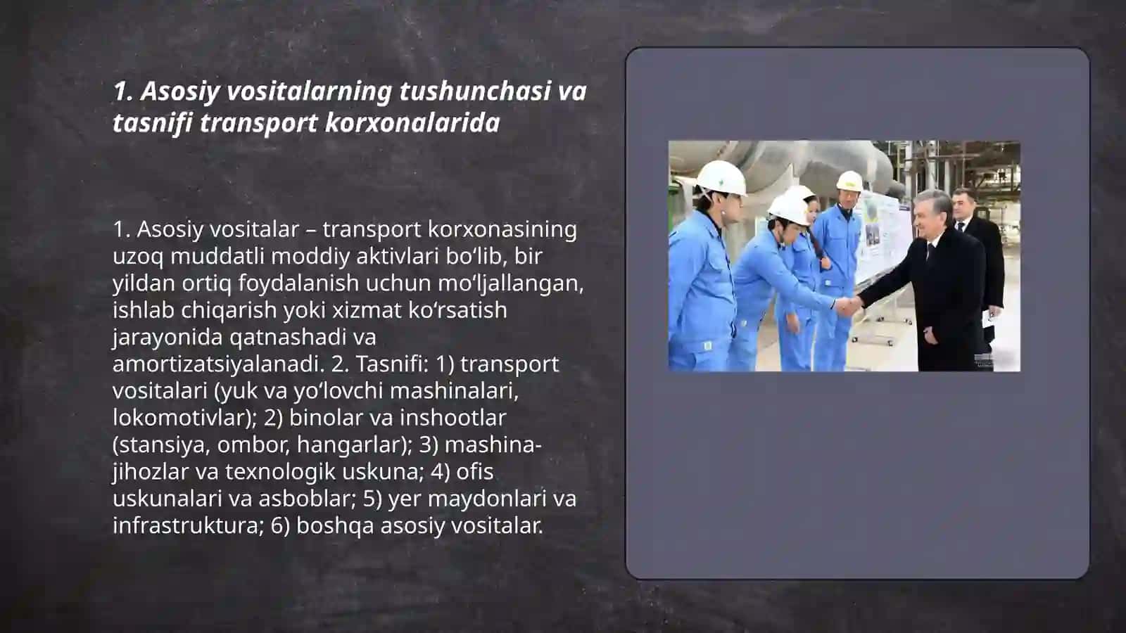 Transport korxonalarida asosiy vositalar tahlili 3