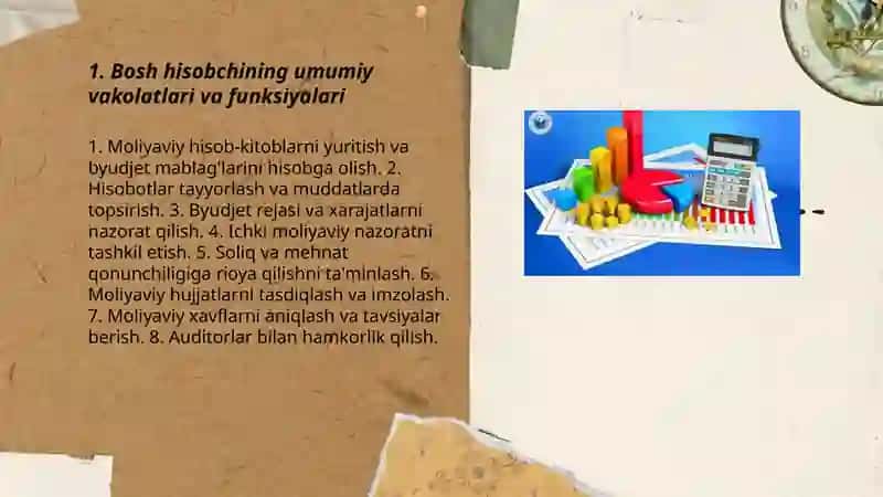 Budjet tashkeloti bosh hisobchisining majburiyati huquqlari va javobgarligi 3