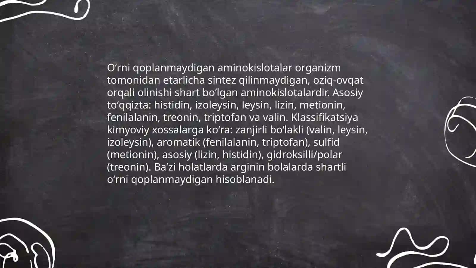 Oʻrni qoplanmaydigan aminokislotalar va ularni olish usullari 3