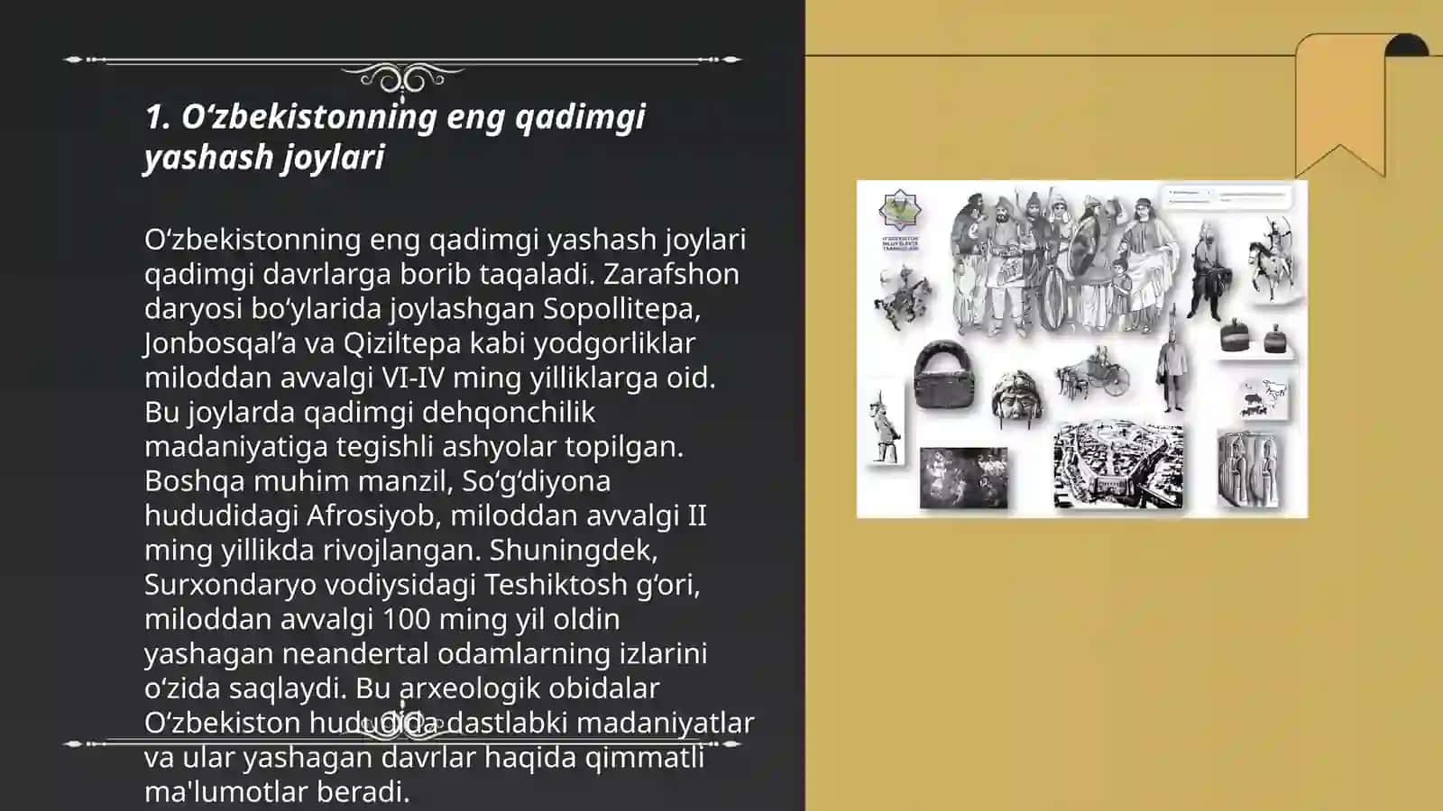 O‘zbekistonning eng qadimgi davr madaniyati va uning taraqqiyot bosqichlari 3