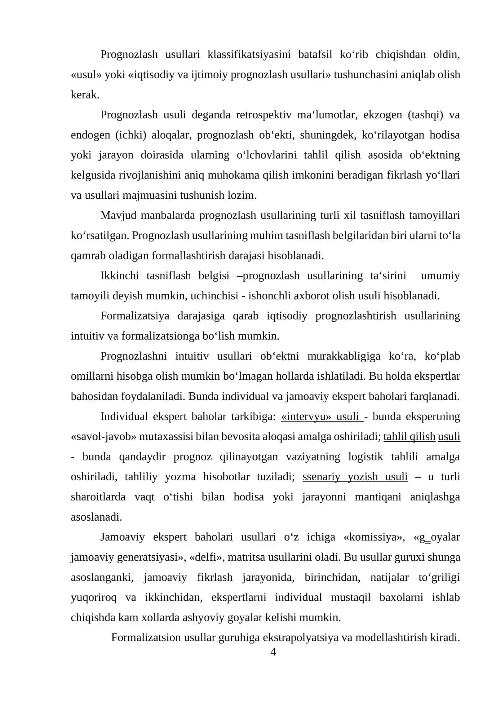 Prognozlash usullarining klassifikatsiyasi 3
