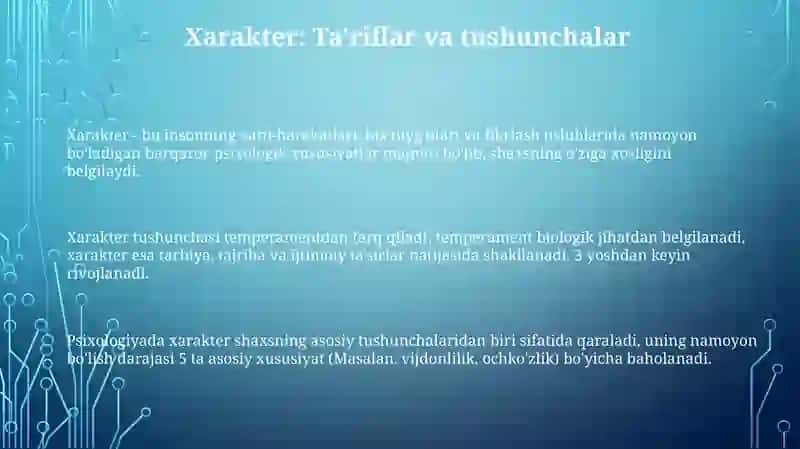 Xarakter 3