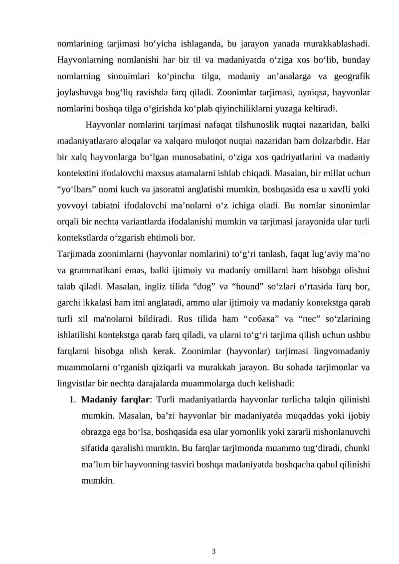 Badiiy Tarjimada Zoonimlarni qayta yaratishning lingvomadaniy muammosi 3