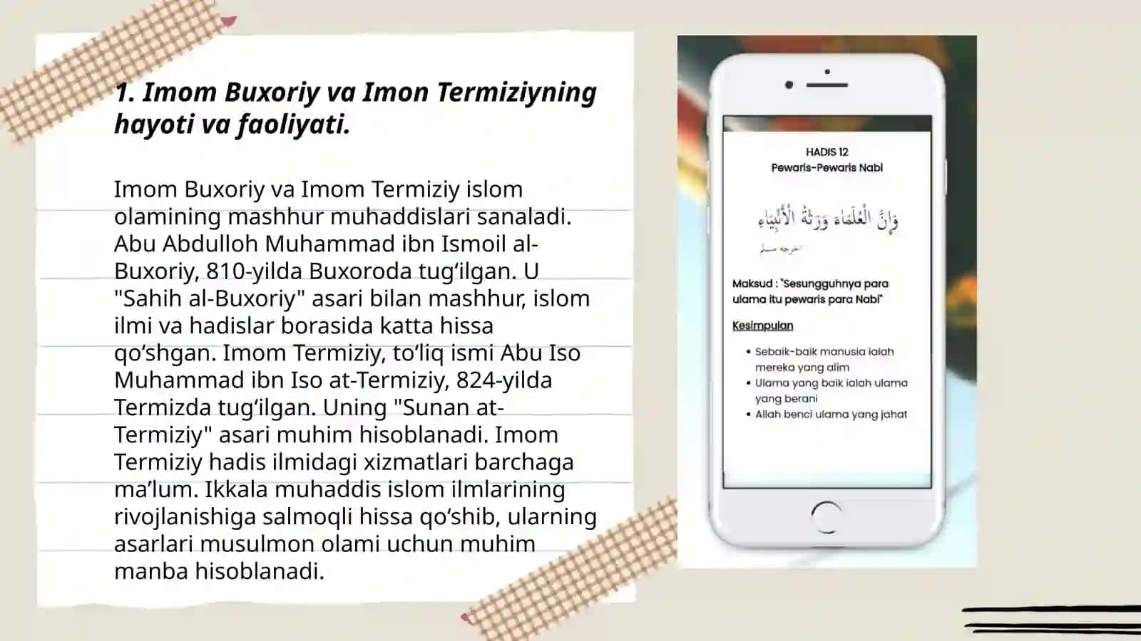 Imom Buxoriy va Imon Termiziyning hadis ilmiga qoʻshgan hissalarini qiyosiy tahlili 3