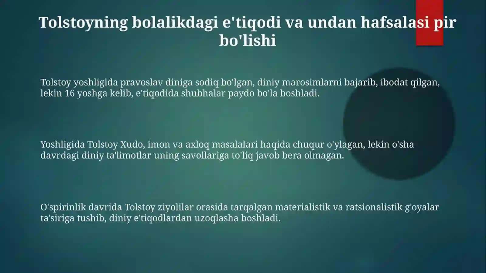 Lev Tolstoyning “Iqrornoma” asaridagi diniy eʼtiqodlarni tahlil etish 3