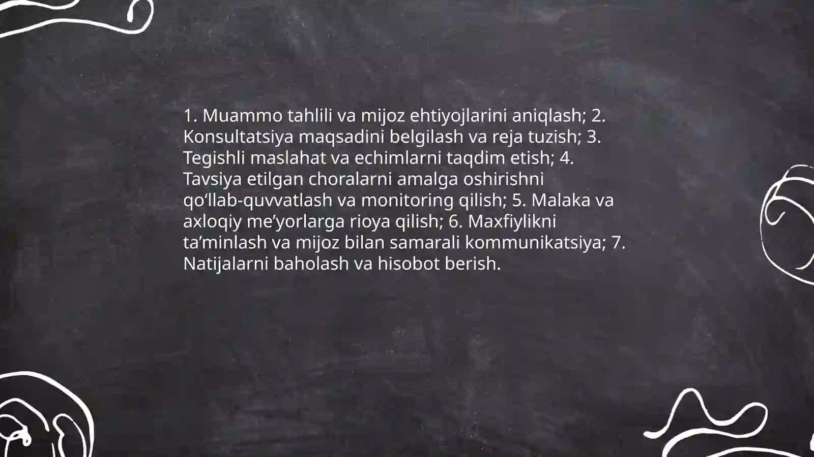 Konsultantning konsultatsiya jarayonidagi o'rni va roli 3