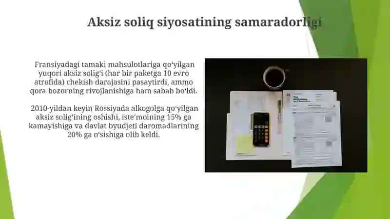 Aksiz solig'ini sitafkalari, xorijiy davlatlar tajribasi 3