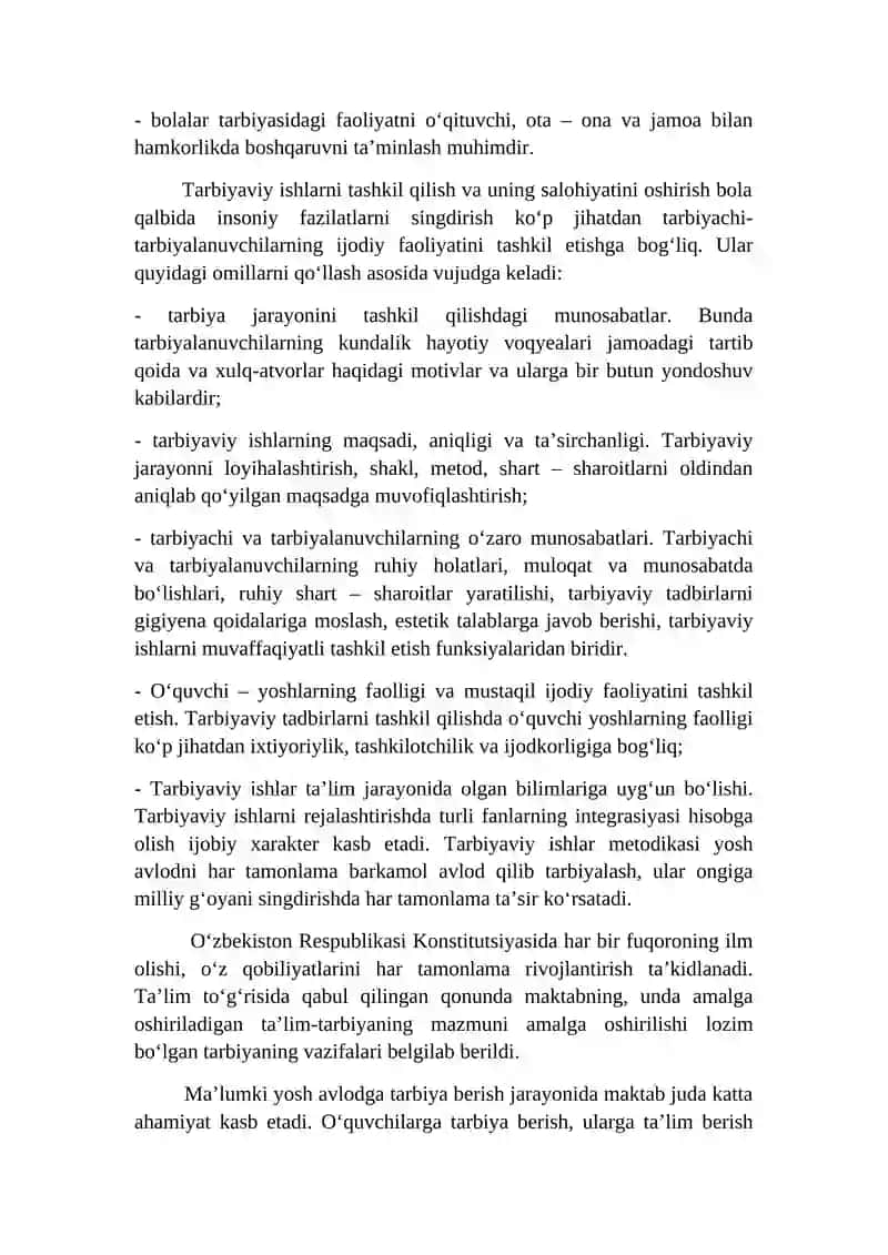 Tarbiyaviy ishlar metodikasining maqsadlarini amalga oshirish prinsplari 3