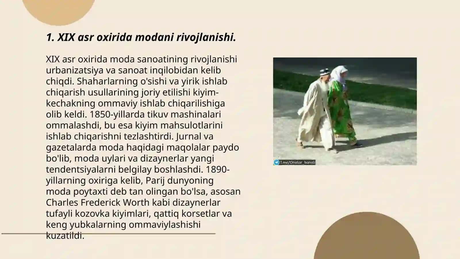 XIX asr oxirida “kutyure” hamda “Moda uyi” tushunchalarining paydo bo‘lishi 3